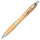 Шариковая ручка Nash из бамбука, натуральный/серебристый, арт. 018380003