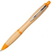 Шариковая ручка Nash из бамбука, натуральный/оранжевый, арт. 018379403