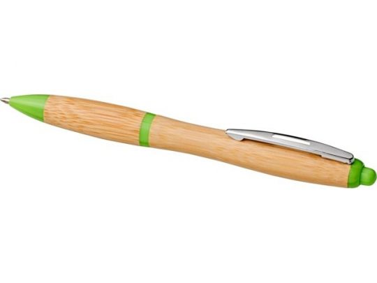 Шариковая ручка Nash из бамбука, натуральный/зеленое яблоко, арт. 018379703