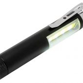 Карманный фонарик Stix с зажимом, оснащен бескорпусным чипом и магнитным держателем, черный, арт. 018370603