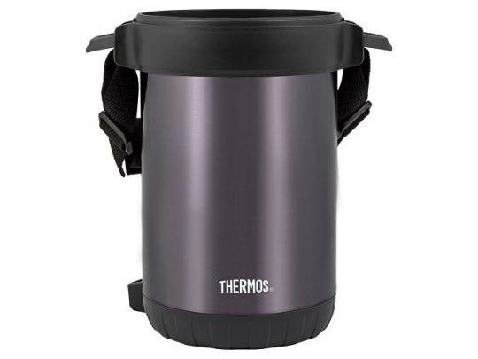 Термос из нерж.стали с пластиковыми контейнерами и ложкой тм THERMOS JBG-1800 Food Jar 1.8L, серый, арт. 018383103