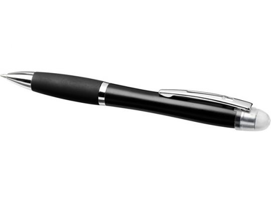 Светящаяся шариковая ручка Nash со светящимся черным корпусом и рукояткой, белый, арт. 018378603