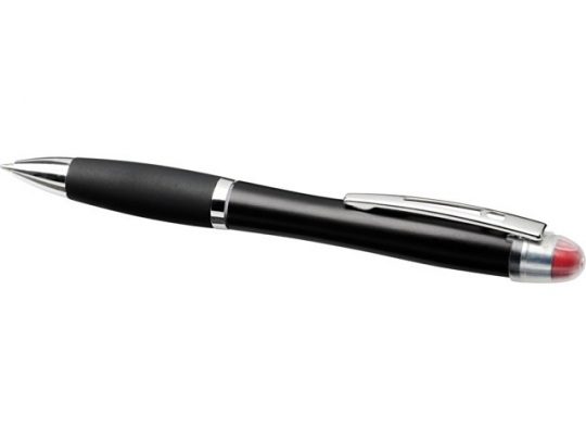 Светящаяся шариковая ручка Nash со светящимся черным корпусом и рукояткой, красный, арт. 018378203