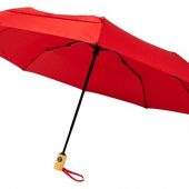 Автоматический складной зонт Bo из переработанного ПЭТ-пластика, красный, арт. 018363203