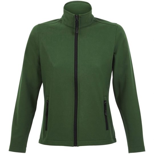 Куртка софтшелл женская RACE WOMEN, темно-зеленая, размер L