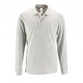 Рубашка поло мужская с длинным рукавом PERFECT LSL MEN светло-серый меланж, размер 3XL