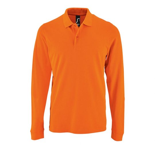 Рубашка поло мужская с длинным рукавом PERFECT LSL MEN оранжевая, размер S