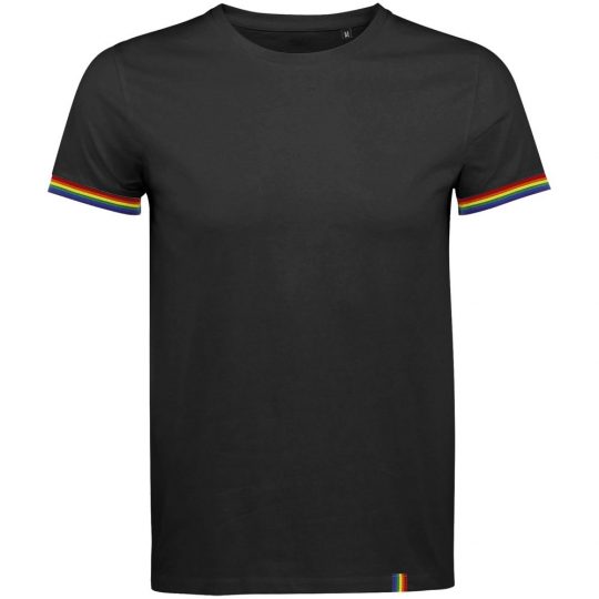 Футболка мужская Rainbow Men, черная с многоцветным, размер 3XL