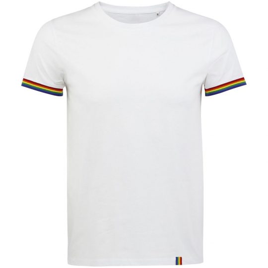 Футболка мужская Rainbow Men, белая с многоцветным, размер XL