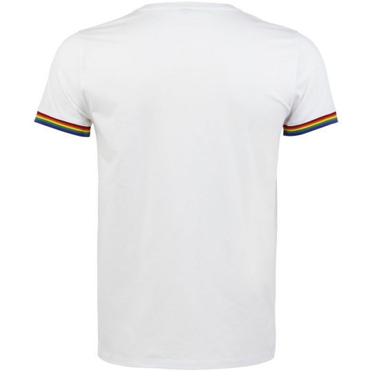 Футболка мужская Rainbow Men, белая с многоцветным, размер S