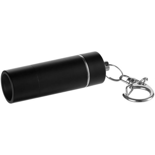 Брелок-фонарик черный, компактный, пластиковый