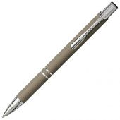 Шариковая кнопочная ручка Moneta с матовым антискользящим покрытием, темно-серый, арт. 019021303
