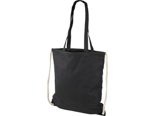 Рюкзак со шнурком Eliza из хлопчатобумажной ткани плотностью 240 г/м², черный, арт. 018953303