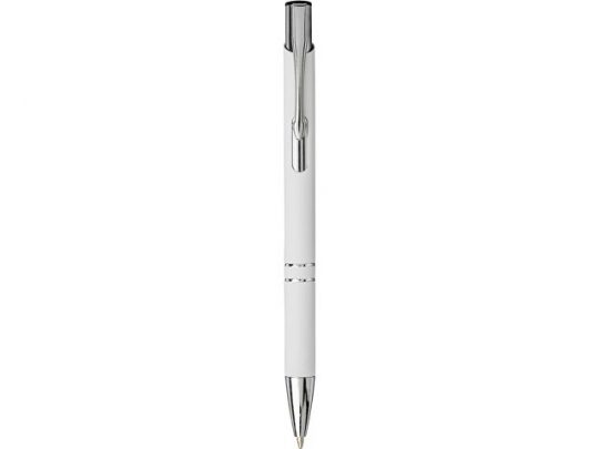 Шариковая кнопочная ручка Moneta с матовым антискользящим покрытием, белый, арт. 019020903