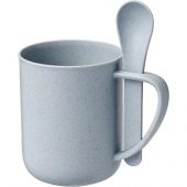 Чашка 420 мл с ложкой Rye из пшеничной соломы, серый, арт. 019067903