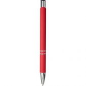 Шариковая кнопочная ручка Moneta с матовым антискользящим покрытием, красный, арт. 019020703