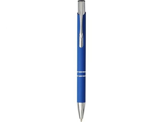 Шариковая кнопочная ручка Moneta с матовым антискользящим покрытием, синий, арт. 019021103
