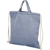Рюкзак со шнурком Pheebs из 150 г/м² переработанного хлопка, синий, арт. 019014903