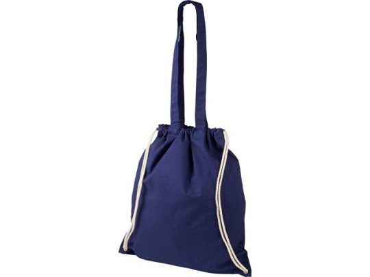 Рюкзак со шнурком Eliza из хлопчатобумажной ткани плотностью 240 г/м², темно-синий, арт. 018953103