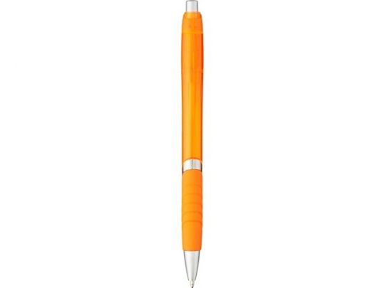 Шариковая полупрозрачная ручка Turbo с резиновой накладкой, оранжевый, арт. 018957603