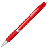 Шариковая полупрозрачная ручка Turbo с резиновой накладкой, красный, арт. 018957203