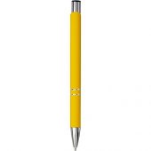 Шариковая кнопочная ручка Moneta с матовым антискользящим покрытием, желтый, арт. 019020803