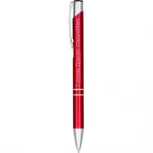Кнопочная шариковая ручка Moneta из анодированного алюминия, красный, арт. 019019803