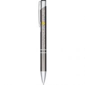 Кнопочная шариковая ручка Moneta из анодированного алюминия, серый, арт. 019020303