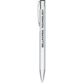 Кнопочная шариковая ручка Moneta из анодированного алюминия, серебристый, арт. 019019403