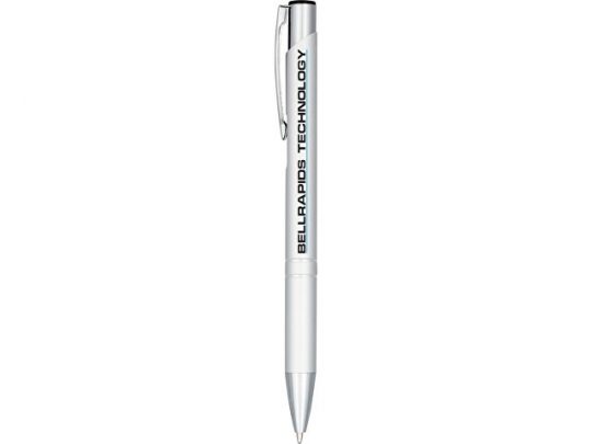 Кнопочная шариковая ручка Moneta из анодированного алюминия, серебристый, арт. 019019403