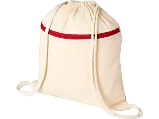 Рюкзак Oregon на молнии с кулиской, натуральный/красный, арт. 019016203