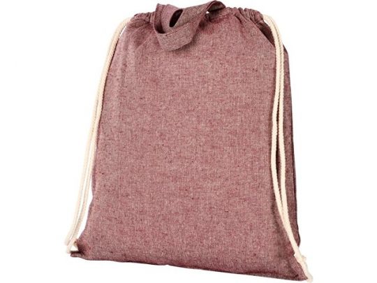 Рюкзак со шнурком Pheebs из 150 г/м² переработанного хлопка, heather maroon, арт. 019015203