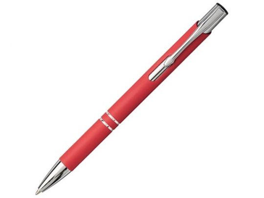 Шариковая кнопочная ручка Moneta с матовым антискользящим покрытием, красный, арт. 019020703