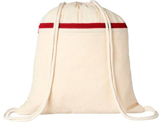 Рюкзак Oregon на молнии с кулиской, натуральный/красный, арт. 019016203