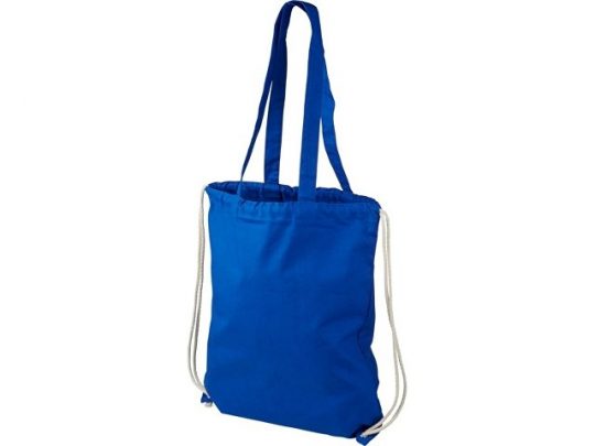 Рюкзак со шнурком Eliza из хлопчатобумажной ткани плотностью 240 г/м², синий, арт. 018953403