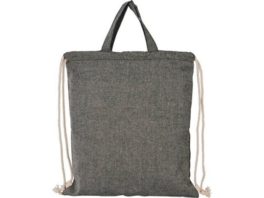 Рюкзак со шнурком Pheebs из 150 г/м² переработанного хлопка, черный, арт. 019015303