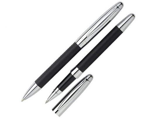 Набор Рейн: ручка шариковая, ручка роллер в футляре черный, арт. 018998303