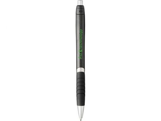 Однотонная шариковая ручка Turbo с резиновой накладкой, черный, арт. 018955203