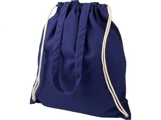 Рюкзак со шнурком Eliza из хлопчатобумажной ткани плотностью 240 г/м², темно-синий, арт. 018953103