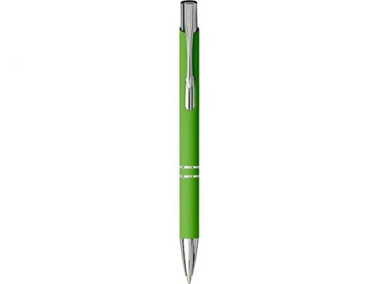 Шариковая кнопочная ручка Moneta с матовым антискользящим покрытием, лайм, арт. 019020603