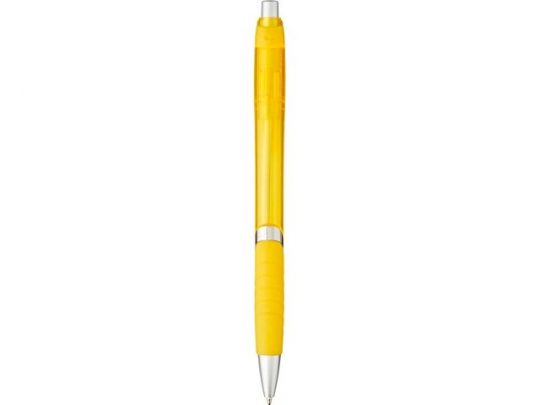 Шариковая полупрозрачная ручка Turbo с резиновой накладкой, желтый, арт. 018957403