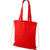 Рюкзак со шнурком Eliza из хлопчатобумажной ткани плотностью 240 г/м², красный, арт. 018953203