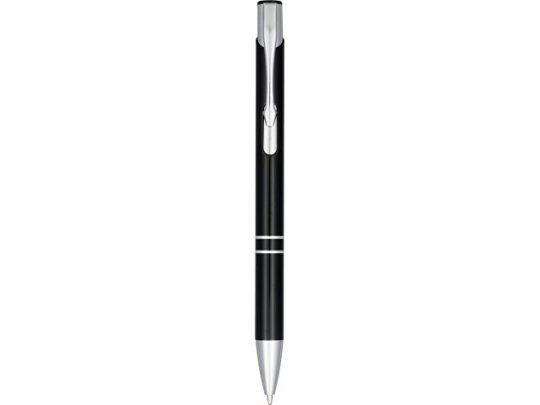 Кнопочная шариковая ручка Moneta из анодированного алюминия, черный, арт. 019020103