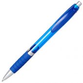 Шариковая полупрозрачная ручка Turbo с резиновой накладкой, cиний, арт. 018957303
