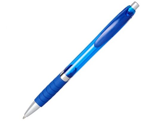 Шариковая полупрозрачная ручка Turbo с резиновой накладкой, cиний, арт. 018957303