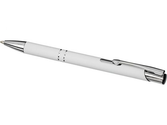 Шариковая кнопочная ручка Moneta с матовым антискользящим покрытием, белый, арт. 019020903