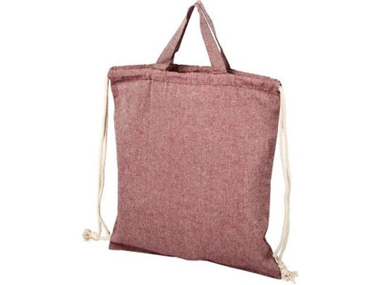Рюкзак со шнурком Pheebs из 150 г/м² переработанного хлопка, heather maroon, арт. 019015203