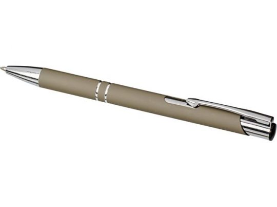 Шариковая кнопочная ручка Moneta с матовым антискользящим покрытием, темно-серый, арт. 019021303