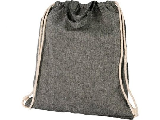 Рюкзак со шнурком Pheebs из 150 г/м² переработанного хлопка, черный, арт. 019015303