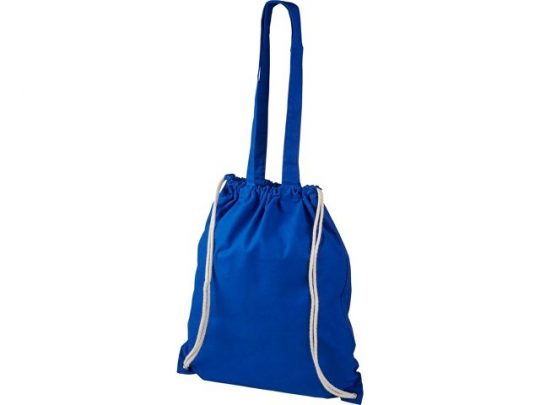 Рюкзак со шнурком Eliza из хлопчатобумажной ткани плотностью 240 г/м², синий, арт. 018953403